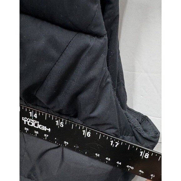 Hollister Women's Black Puffer Vest Hooded Y2K Fleece Lined Cinched Back Size L - Picture 8 of 10